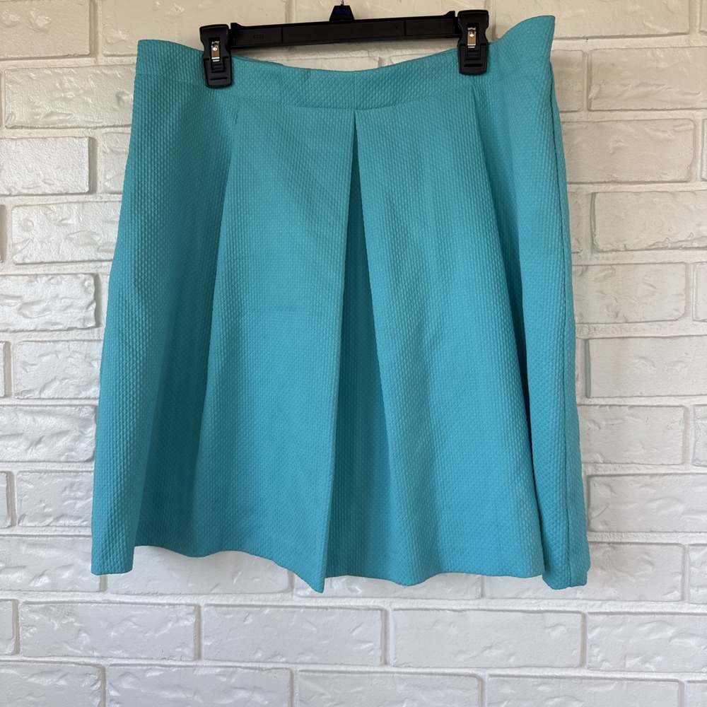 Worthington Women's A-Line Skirt Size 10 Aqua Textured Modest Career Office